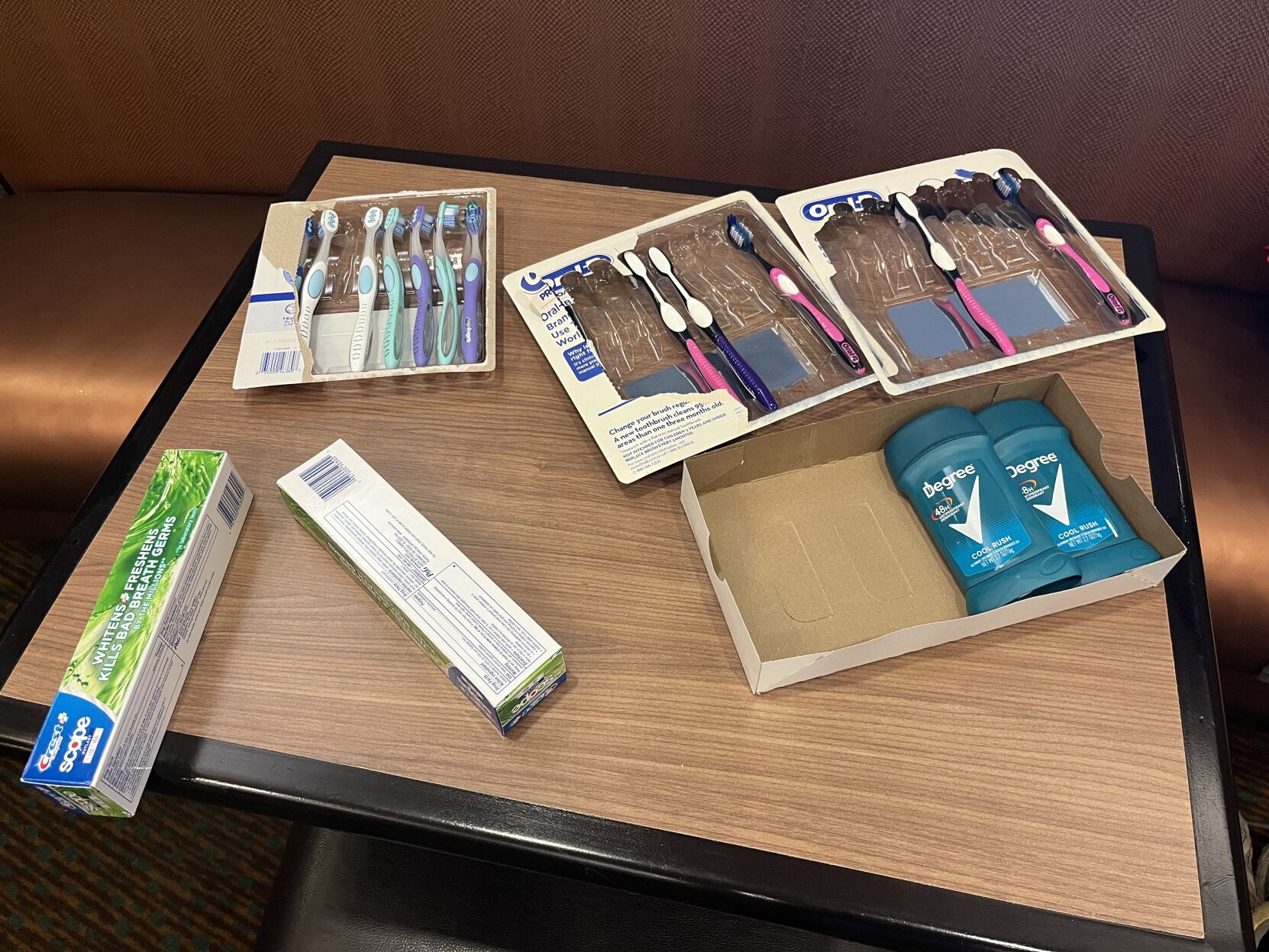 A few of the items Columbia Troop 6 Our Lady of Lourdes parents brought to the scouts.